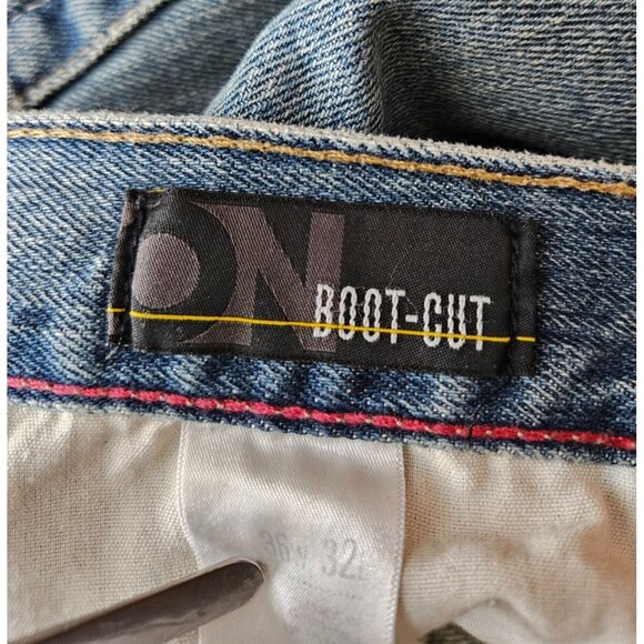 Old Navy Mens 2008 Boot-Cut Jeans 36x32 Denim Blue Y2K Casual Wear - Picture 7 of 9